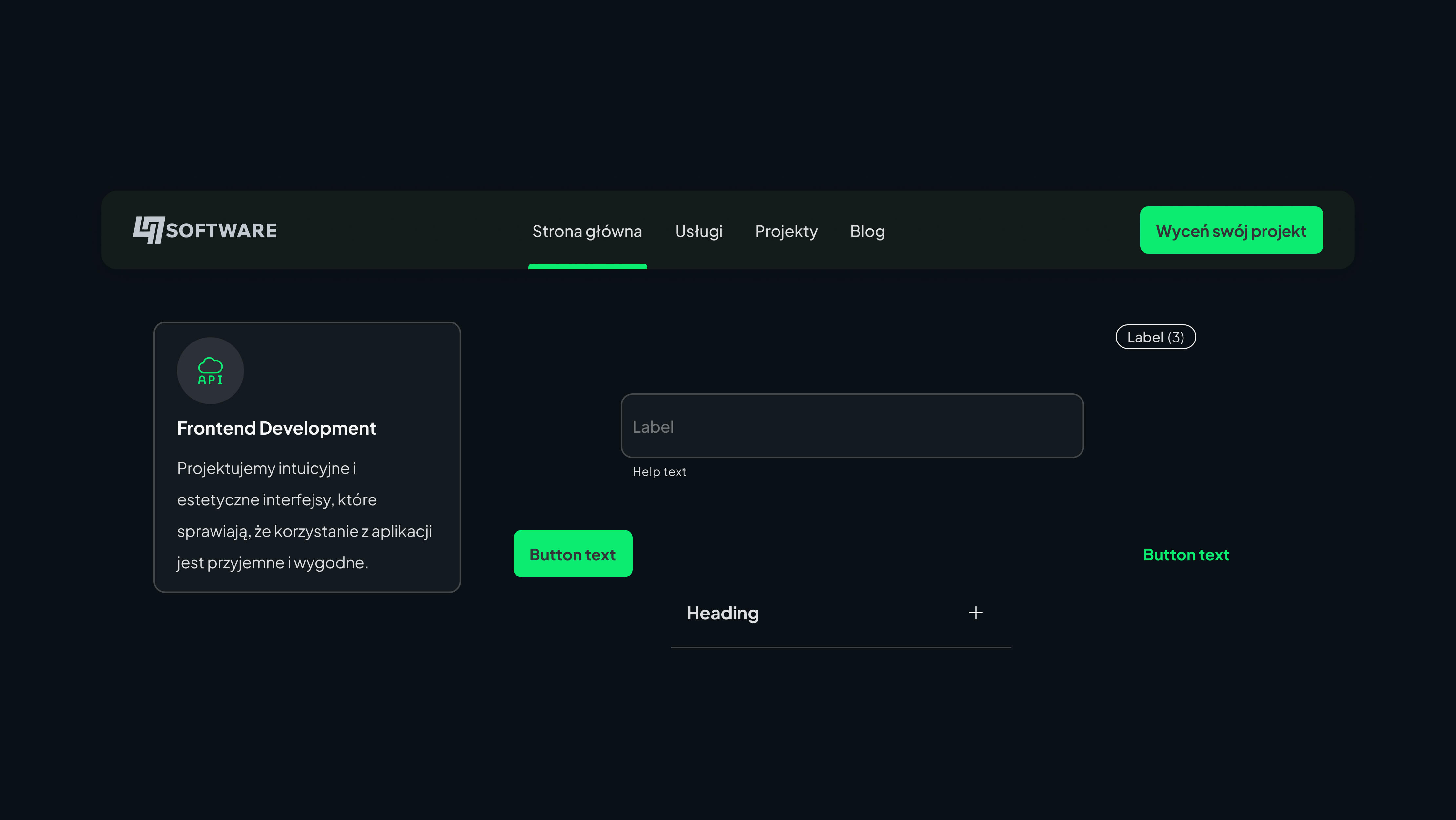 47software website - design system components
