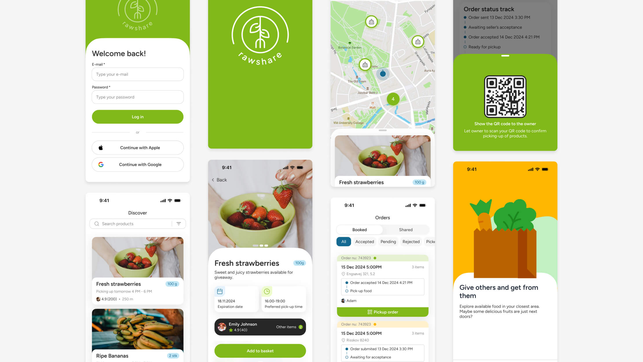 Example of mockups that represents RawShare v.2